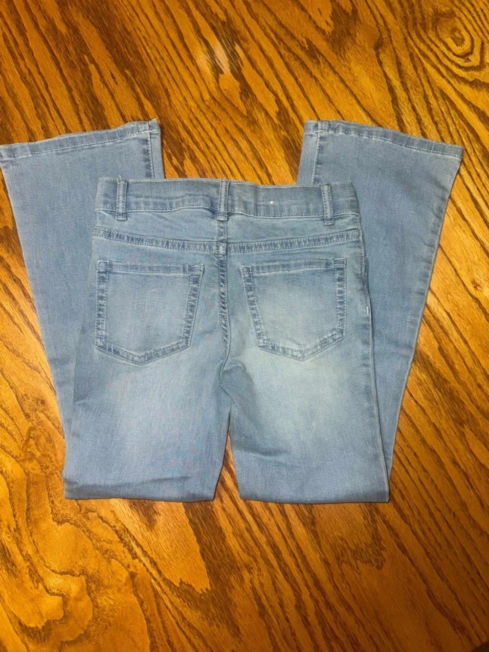 The Children's Place Light Blue Flare Jeans with Rhinestone Butterflies
